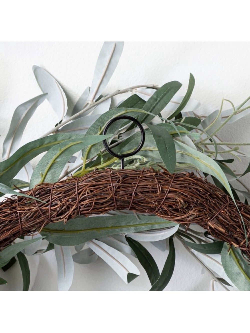 26” Faux Olive Leaf/Eucalyptus Green Wreath - Threshold - Picture 4 of 8